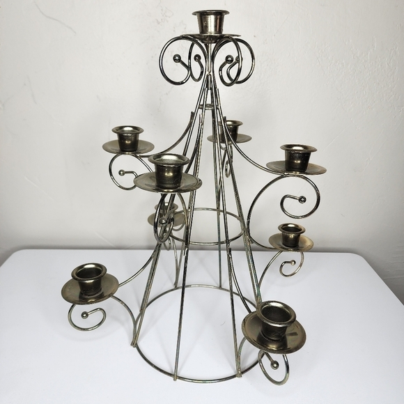 Vintage Metal/Brass? Christmas Tree Cancel Holder - Picture 7 of 10